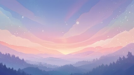 Whisper soft pastel hues in sky backdrop