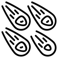 meteorite rain icon, simple vector design