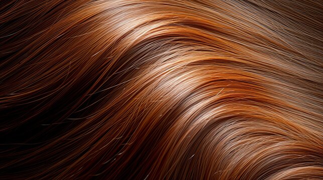 A close-up view of long, straight hair highlighting the shine and healthy appearance, in quality, AI Generative