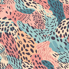 Seamless animal print pattern, leopard pattern.