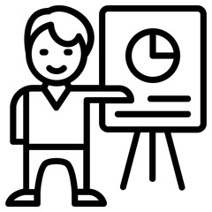 board presentation icon, simple vector design