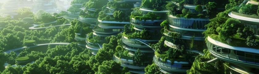 Fototapeta premium Blueprint of an eco-friendly metropolis