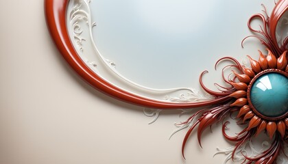 Surrealistic Eye Incorporated Into Ornamental Mirror Design -- with Copy Space Background Wallpaper