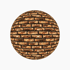 Brown sphere brick wall texture stock illustration.