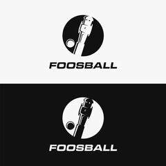 Minimalist foosball sport logo icon vector template on black white background - obrazy, fototapety, plakaty