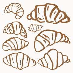 Croissant Outline vector Style.eps