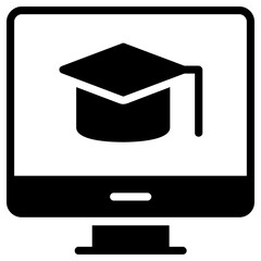 online education icon, simple vector design