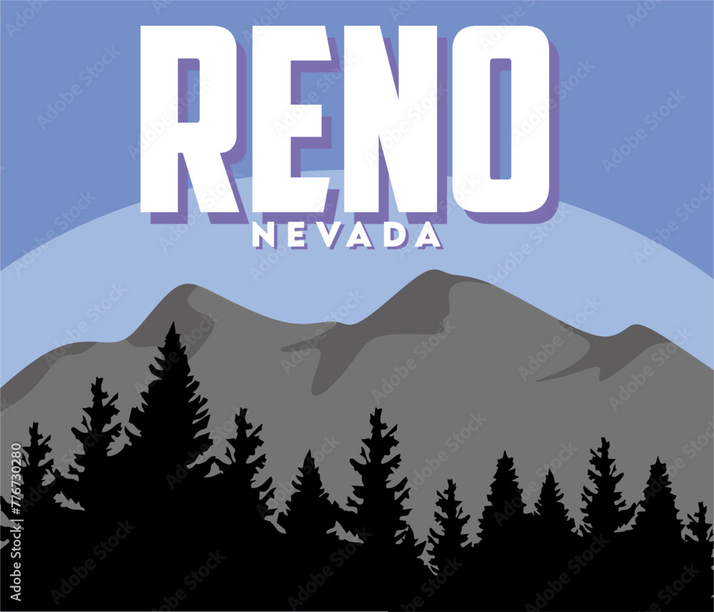 Wall mural reno city nevada united states