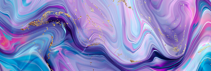 beautiful abstract background with swirling marble patterns in vibrant colors of purple, blue and pink, generative AI