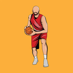 Basketball Player Athlete Movement Vector