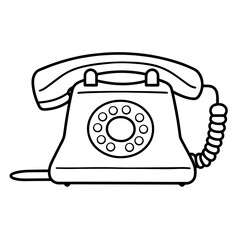 Vector outline of a ringing telephone icon.