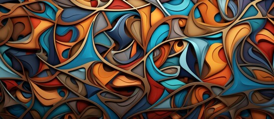 Various shapes and colors form an intricate abstract background when seen up close