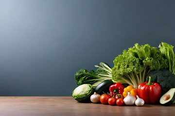 Vegetable with copy-space background concept, blank space. Place to adding text blank copy space. Garden Freshness: Freshness Packed in Every Vegetable