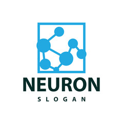 Neuron logo simple design network cel technology particles template Illustration