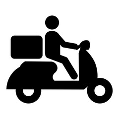 silhouette of a courier riding a scooter