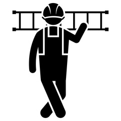 construction worker icon, simple vector design