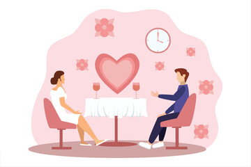 Wedding Party Flat Design Illustration