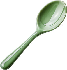 green ceramic spoon isolated on white or transparent background,transparency - obrazy, fototapety, plakaty