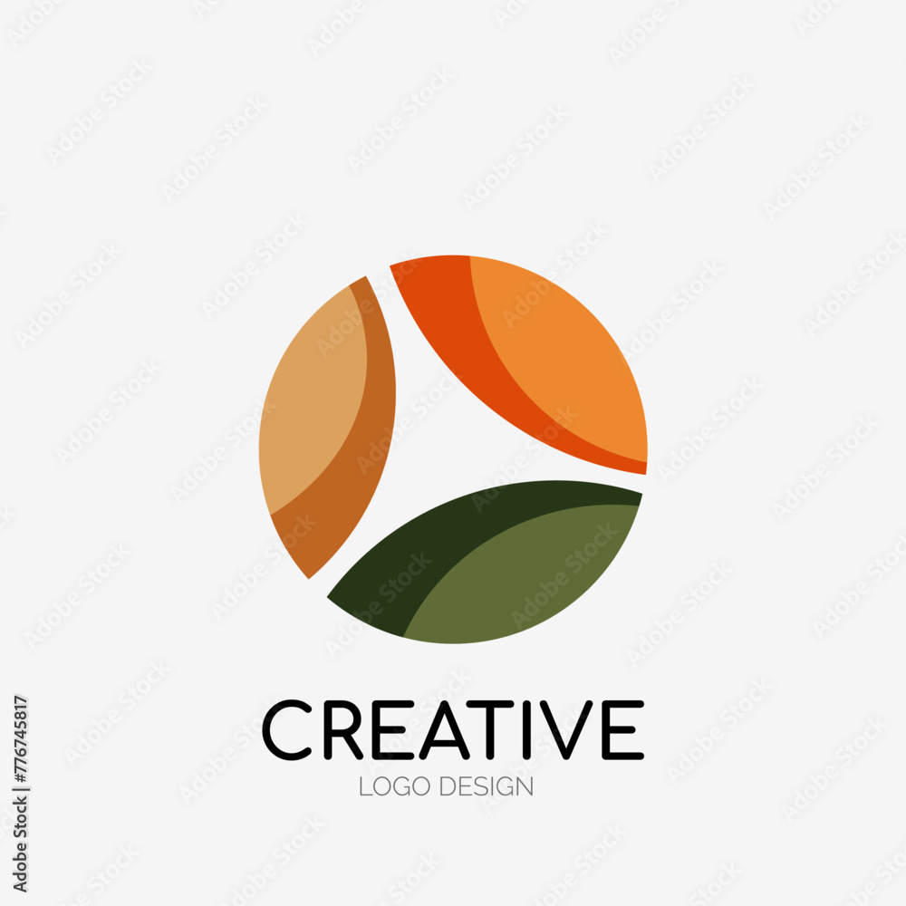 Poster Modern abstract logo design. Geometric vector art. Clean overlapping lines and abstract shapes. Perfect for modern brand