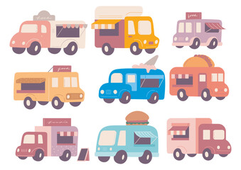 cartoon food truck in flat style illustration - 776745866