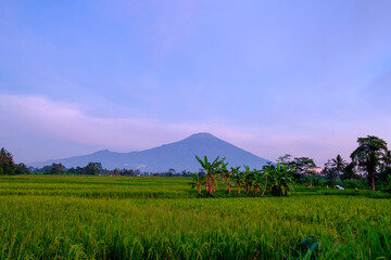 ciremai mountain located in brass west java in the morning 