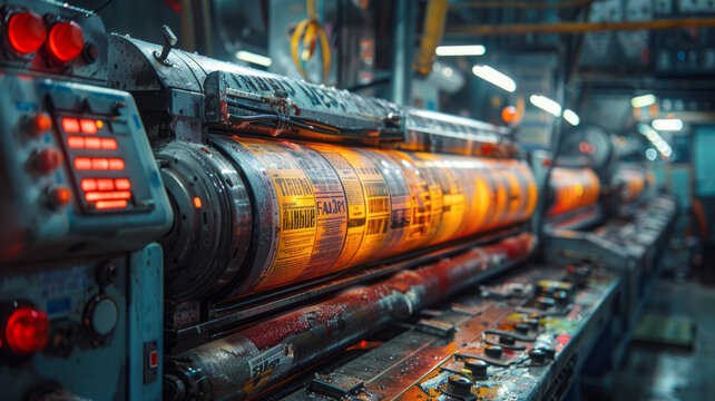 futuristic newsprinting machine,generative ai