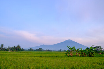 ciremai mountain located in brass west java in the morning 
