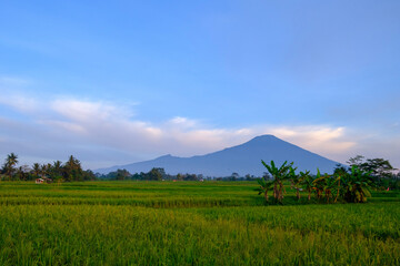 ciremai mountain located in brass west java in the morning 