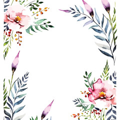 Fototapeta na wymiar Abstract seamless watercolor vector illustration of vintage flower bouquet pattern. Vintage Garden Party: Floral Bouquet Vector Pattern 