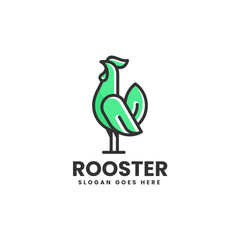 Vector Logo Illustration Rooster Simple Mascot Style