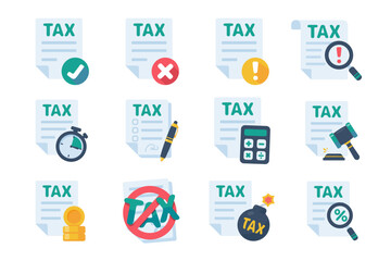 Tax document icon. Documents for filing taxes.