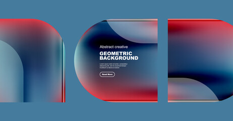 Round square geometric abstract background