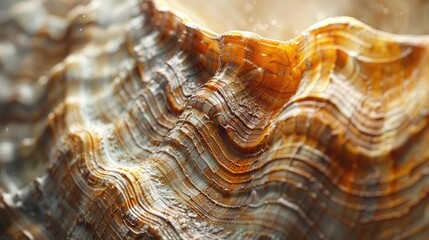 Elegant Ridges A Closeup of a Sea Shells Textured Surface - obrazy, fototapety, plakaty