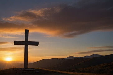 Rustic Cross with Panoramic Mountain View
