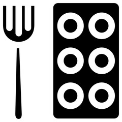 muffins icon, simple vector design
