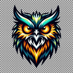 menacing owl creature in vector style suitable for a logo esport gaming editable design available in PNG