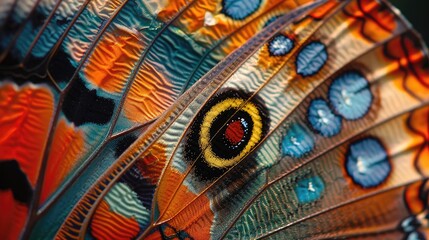 Natures Masterpiece Intricate Patterns on a Butterflys Wings - obrazy, fototapety, plakaty