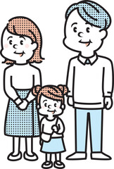 3人家族のイラスト