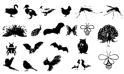 animals silhouettes set. animal vector icon. animal vector silhouette. 