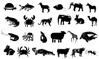 animals silhouettes set. animal vector icon. animal vector silhouette. 