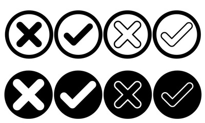 checkbox icon. Checkmark or checkbox pictogram icons set. Replaceable vector design.