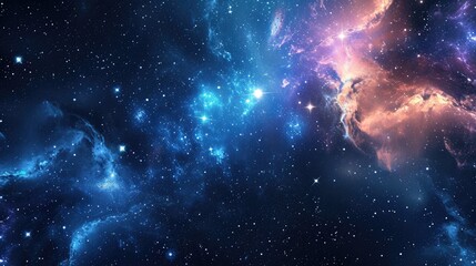 Space-themed 3D background with galaxies and stars, Dynamic 3D backdrop featuring galaxies and...
