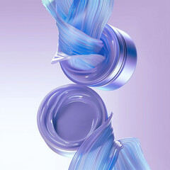 Mystery cream: 3D swirl in purple.