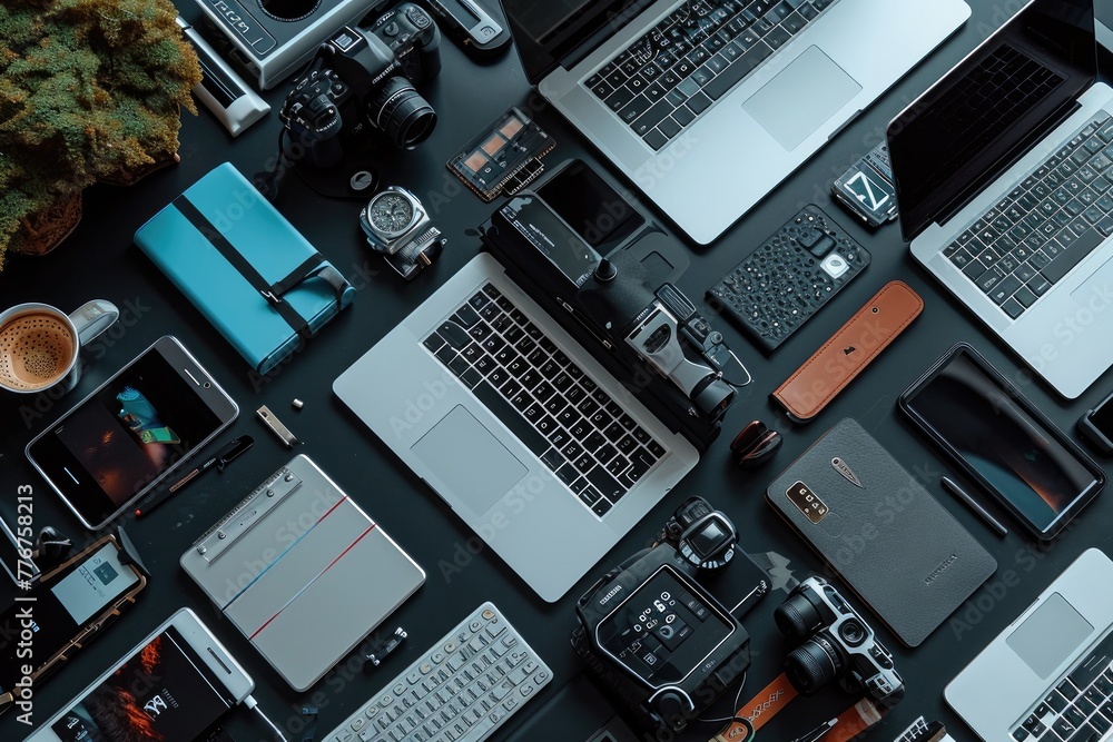 Aufkleber Technology image featuring innovative gadgets and devices, Image showcasing innovative gadgets and cutting-edge technology devices.