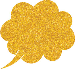 glistering gold foil chat bubble