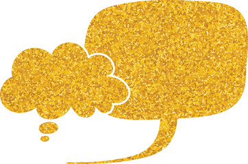 glistering gold foil chat bubble