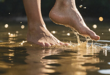 Feet in water 