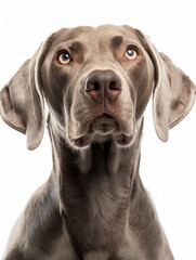 Close-up portrait of an weimaraner dog