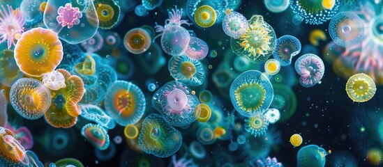 A Freshwater Plankton Blooms Delicate Beauty A Microscopic Universe Brimming with Life and Color
