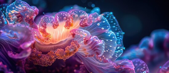 Bioluminescent Dinoflagellate Bloom A Mesmerizing Marine Miracle - obrazy, fototapety, plakaty